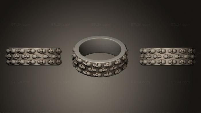 Ювелирные перстни и кольца (Ювелирные изделия Черепа Кольцо, JVLRP_0098) 3D модель для ЧПУ станка