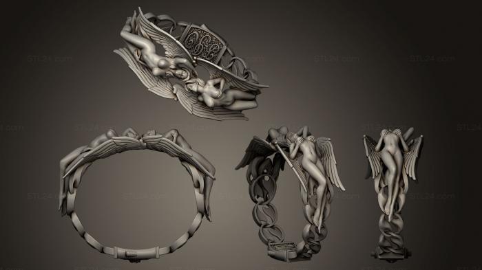 Jewelry rings (Braslet Two Angel MJ, JVLRP_0252) 3D models for cnc