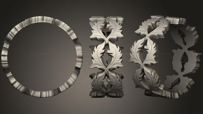 Ювелирные перстни и кольца (Листья Кольца в стиле барокко, JVLRP_0298) 3D модель для ЧПУ станка