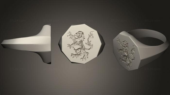Jewelry rings (Duke of Brabant nonagonal Signet ring, JVLRP_0341) 3D models for cnc