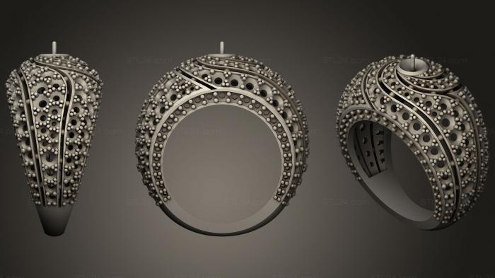 Ювелирные перстни и кольца (Кольца с драгоценными камнями и жемчугом, JVLRP_0369) 3D модель для ЧПУ станка