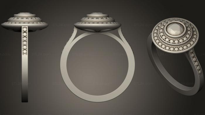 Ювелирные перстни и кольца (Кольцо Halo с 05-каратным бриллиантом, JVLRP_0378) 3D модель для ЧПУ станка