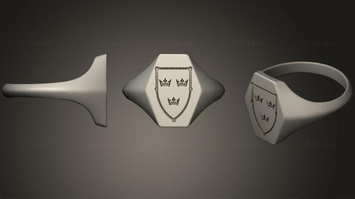 Ювелирные перстни и кольца (Гербовая печатка короля Артура, JVLRP_0418) 3D модель для ЧПУ станка
