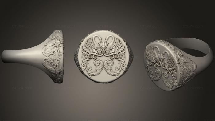 Ювелирные перстни и кольца (Кольцо с печаткой с орнаментом31, JVLRP_0465) 3D модель для ЧПУ станка