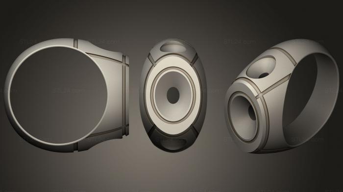 Ювелирные перстни и кольца (Мужское кольцо с овальными камнями 3, JVLRP_0466) 3D модель для ЧПУ станка