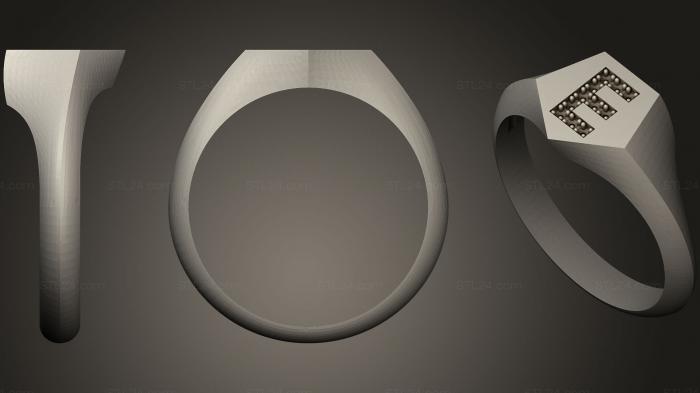 Ювелирные перстни и кольца (Кольцо для установки зубца с печаткой Penta Диаметром E, JVLRP_0476) 3D модель для ЧПУ станка