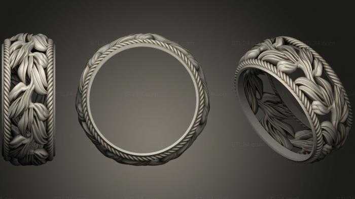 Jewelry rings (Ring Theme Leaf Spring, JVLRP_0782) 3D models for cnc