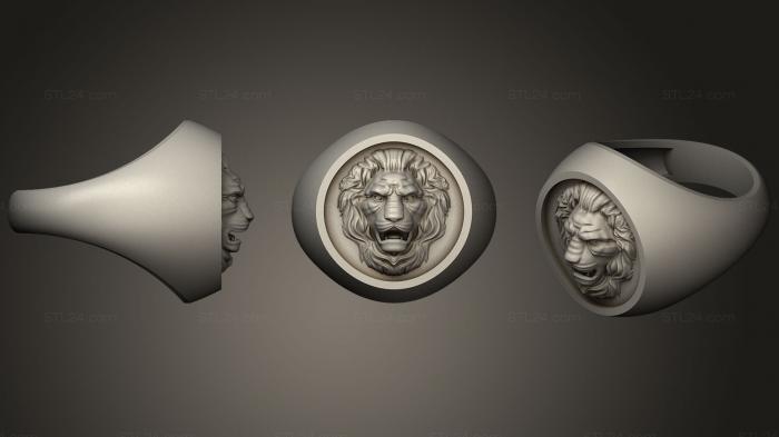 Jewelry rings (Ring with lion 3D prnt, JVLRP_0788) 3D models for cnc