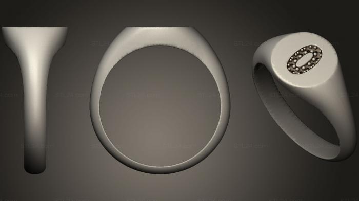 Ювелирные перстни и кольца (Круглая Печатка С Установочным Диаметром Уплотнительного Кольца, JVLRP_0822) 3D модель для ЧПУ станка