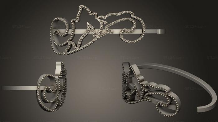 Ювелирные перстни и кольца (Два пальца причудливое кольцо с листьями, JVLRP_0857) 3D модель для ЧПУ станка