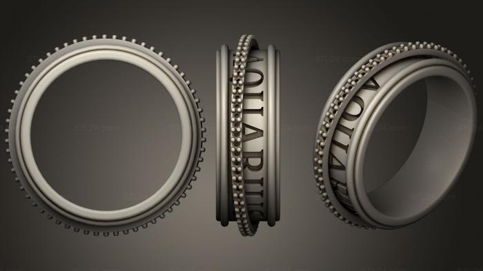 Ювелирные перстни и кольца (Обручальное кольцо со знаком зодиака Водолей, JVLRP_0868) 3D модель для ЧПУ станка