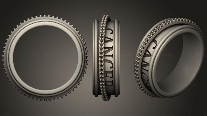 Ювелирные перстни и кольца (Обручальное кольцо с Зодиакальным знаком Рака, JVLRP_0870) 3D модель для ЧПУ станка