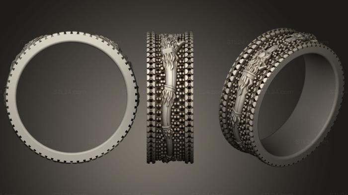 Ювелирные перстни и кольца (Обручальное кольцо с Дакийским волком, JVLRP_0872) 3D модель для ЧПУ станка
