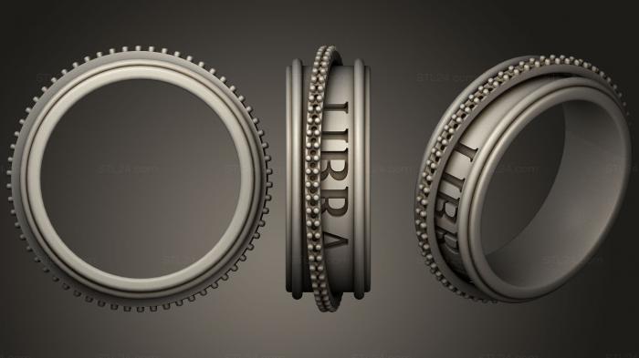 Ювелирные перстни и кольца (Обручальное кольцо с Зодиаком Весов, JVLRP_0897) 3D модель для ЧПУ станка