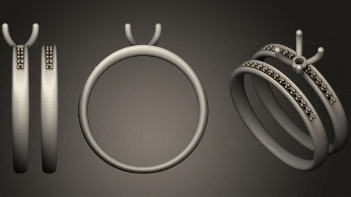Ювелирные перстни и кольца (Обручальное кольцо 1 карат с бриллиантами 1 карат размером 10, JVLRP_0926) 3D модель для ЧПУ станка
