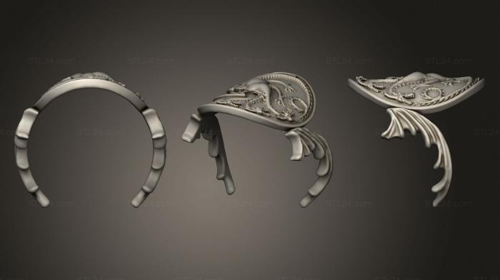 Ювелирные перстни и кольца (Кольцо Таргариена из Игры престолов, JVLRP_0975) 3D модель для ЧПУ станка