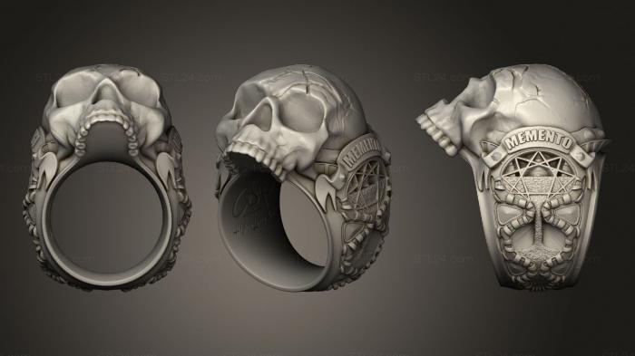 Ювелирные перстни и кольца (Кольцо с черепом на память о смерти, JVLRP_0984) 3D модель для ЧПУ станка