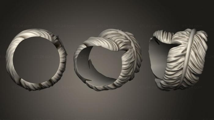 Ювелирные перстни и кольца (Кольцо падения перьев, JVLRP_1002) 3D модель для ЧПУ станка