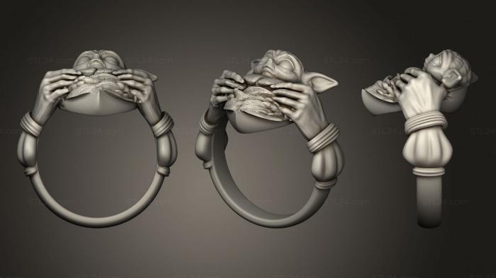 Jewelry rings (Ring US8 baby yoda, JVLRP_1009) 3D models for cnc
