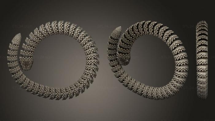 Ювелирные перстни и кольца (Каменный Змеиный Круг, JVLRP_1015) 3D модель для ЧПУ станка