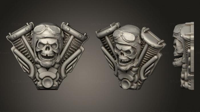 Jewelry rings (Skull pilot harley2, JVLRP_1020) 3D models for cnc