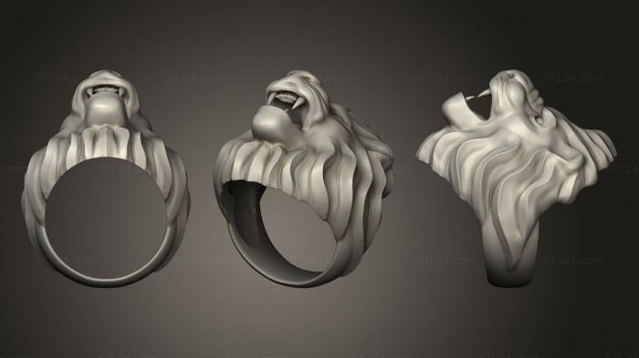 Ювелирные перстни и кольца (Кольцо льва, JVLRP_1026) 3D модель для ЧПУ станка
