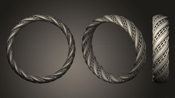 Ювелирные перстни и кольца (Скрученное кольцо, JVLRP_1027) 3D модель для ЧПУ станка