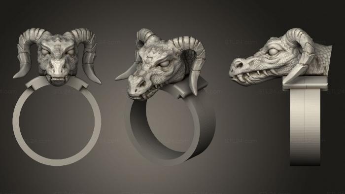 Ювелирные перстни и кольца (Анилло - дракон, JVLRP_1036) 3D модель для ЧПУ станка