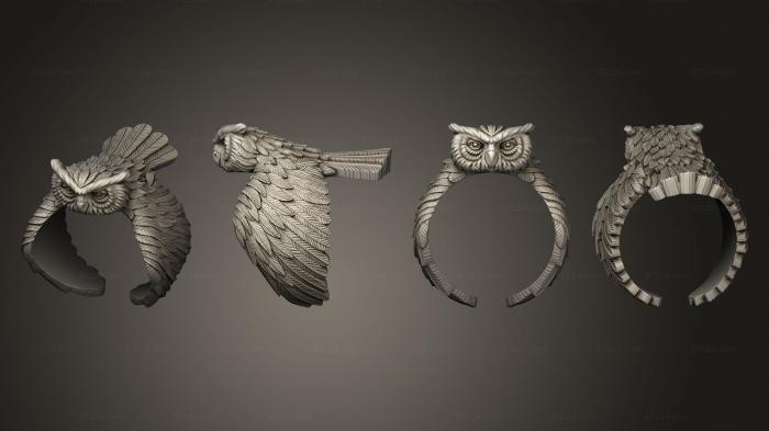 Jewelry rings (Owl fashion ring, JVLRP_1046) 3D models for cnc