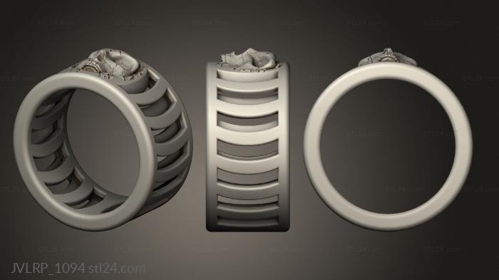 Jewelry rings (Fractured skull ring, JVLRP_1094) 3D models for cnc