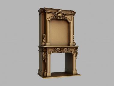 Fireplaces (Two-tiered fireplace in a classic style, KM_0251) 3D models for cnc