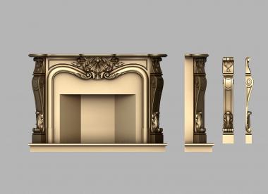 Fireplaces (Cool carved fireplace, KM_0269) 3D models for cnc