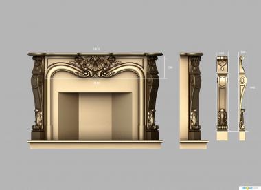 Fireplaces (Cool carved fireplace, KM_0269) 3D models for cnc