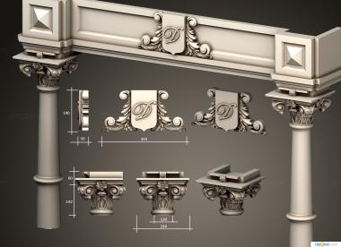 Fireplaces (Capital and central part of the fireplace, KM_0276) 3D models for cnc