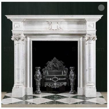 Fireplaces (Capital and central part of the fireplace, KM_0276) 3D models for cnc