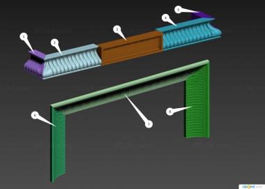 Fireplaces (Fireplace with flutes, KM_0284) 3D models for cnc