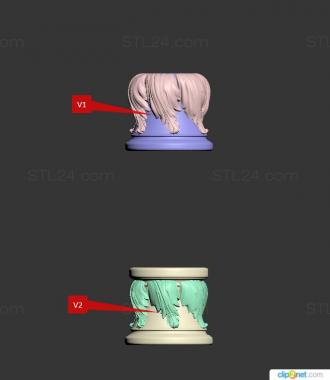 Chapiters (Capital with acanthus leaves, KP_0604) 3D models for cnc