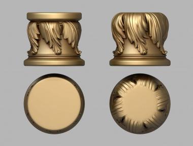 Chapiters (Capital with acanthus leaves, KP_0604) 3D models for cnc