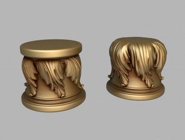 Chapiters (Capital with acanthus leaves, KP_0604) 3D models for cnc