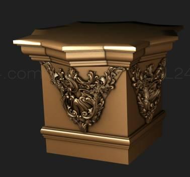 Chapiters (Capital with eight-pointed ending, KP_0608) 3D models for cnc