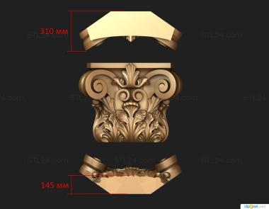 Chapiters (Carved capital, KP_0624) 3D models for cnc