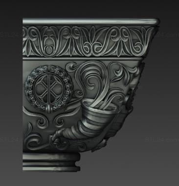 Chapiters (Capital with a cornucopia, KP_0641) 3D models for cnc