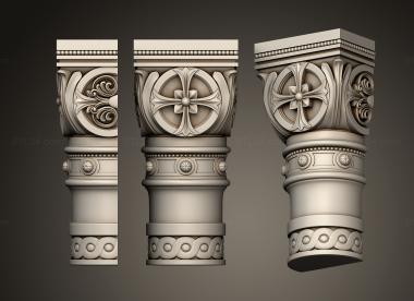 Chapiters (The capital is a square that turns into a circle, KP_0643) 3D models for cnc