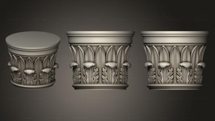 Chapiters (Round carved capital, KP_0653) 3D models for cnc
