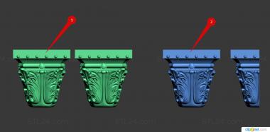 Chapiters (Marble capital, KP_0664) 3D models for cnc