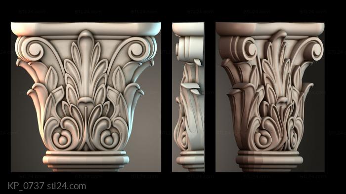 Капители (KP_0737) 3D модель для ЧПУ станка
