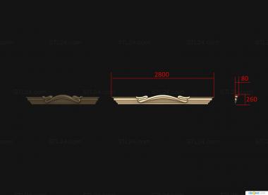 Cornice (Window curtain rod, KRN_0299) 3D models for cnc