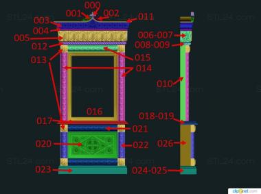 Icon case (Carved kiot with church decor, KT_0112) 3D models for cnc