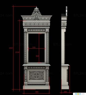 Icon case (Carved kiot, KT_0113) 3D models for cnc