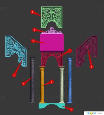 Icon case (Church kiosk, KT_0119) 3D models for cnc